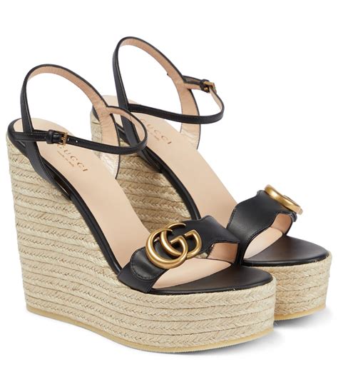 gucci sandals wedges|gucci espadrille wedges.